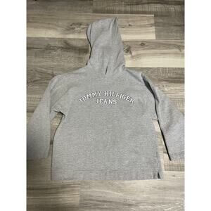 Vintage Tommy Hilfiger Sweatshirt Hoodie Womens Small Gray 90s Cropped Pullover